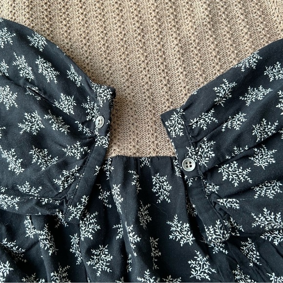 THML Mixed Media Breezy Babydoll Knit Floral Long Sleeve Mini  Dress - Picture 8 of 14